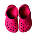 A Pink Slip Ons from Crocs in size 3T for girl. (Back View)