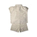 A Ivory Pyjama Sets from The Original Pyjama Company in size 4T for boy. (Back View)