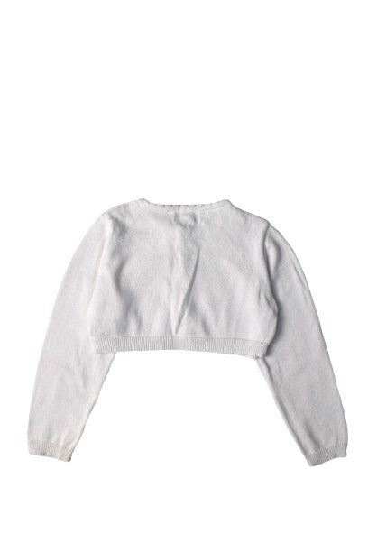 A White Cardigans from Confiture in size 4T for girl. (Back View)