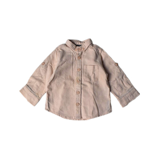 A Beige Long Sleeve Shirts from Mothercare in size 6-12M for boy. (Front View)