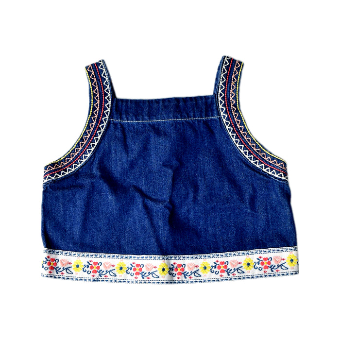 A Blue Sleeveless Tops from Gingersnaps in size 4T for girl. (Front View)