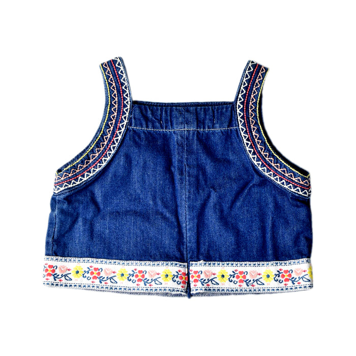 A Blue Sleeveless Tops from Gingersnaps in size 4T for girl. (Back View)