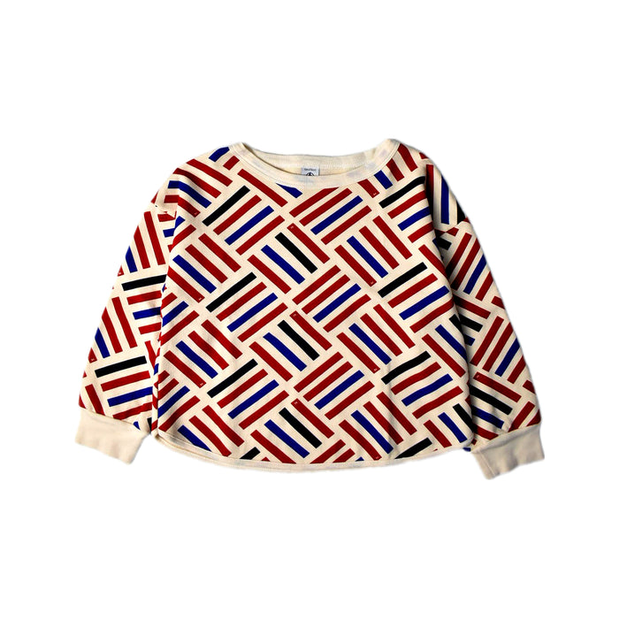 A Multicolour Crewneck Sweatshirts from Petit Bateau in size 6T for girl. (Front View)