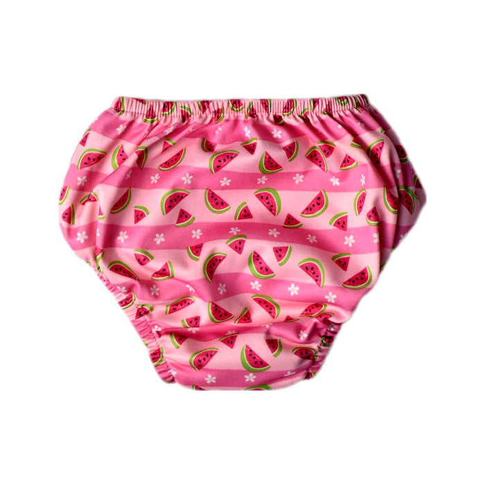 A Pink Swim Diapers from Green Sprouts in size 4T for girl. (Back View)
