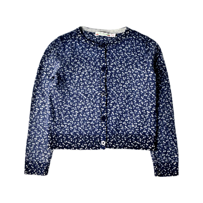 A Blue Cardigans from Bonpoint in size 6T for girl. (Front View)