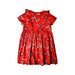 A Red Short Sleeve Dresses from Petit Bateau in size 8Y for girl. (Front View)