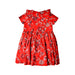 A Red Short Sleeve Dresses from Petit Bateau in size 8Y for girl. (Back View)