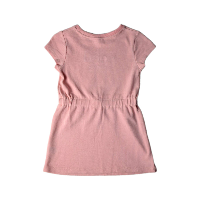 A Pink Short Sleeve Dresses from Seed in size 6T for girl. (Back View)