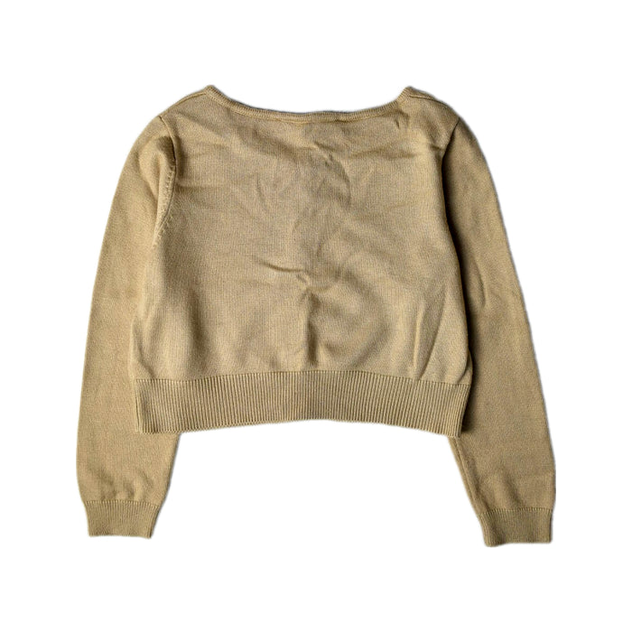 A Beige Cardigans from Chateau de Sable in size 4T for girl. (Back View)