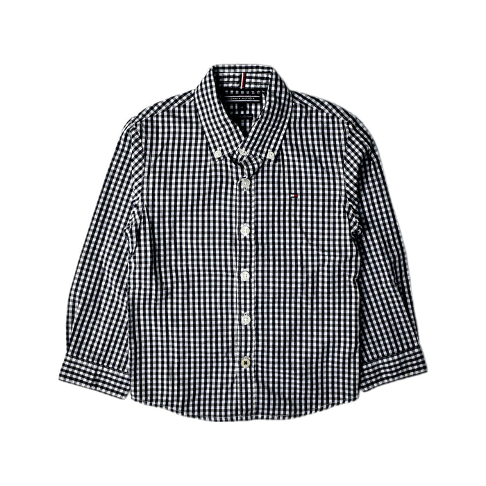 A Black Long Sleeve Shirts from Tommy Hilfiger in size 3T for boy. (Front View)