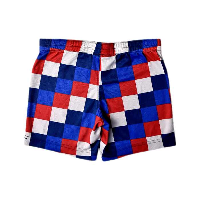 A Red Shorts from Nike in size 4T for boy. (Back View)