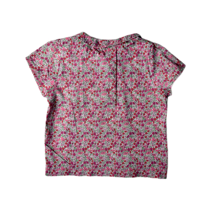 A Pink Short Sleeve Tops from Jacadi in size 4T for girl. (Back View)