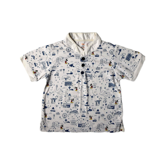 A White Short Sleeve Polos from Disney X Elly in size 5T for boy. (Front View)