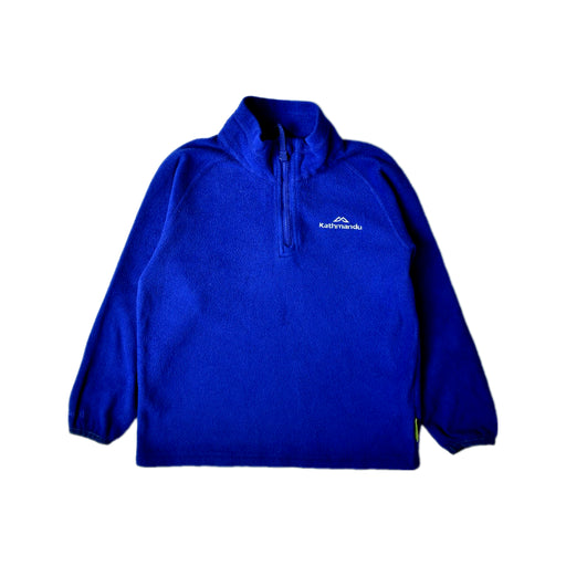 A Blue Zippered Sweatshirts from Kathmandu in size 4T for boy. (Front View)