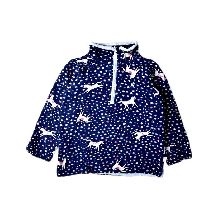 A Navy Zippered Sweatshirts from Joules in size 4T for girl. (Front View)