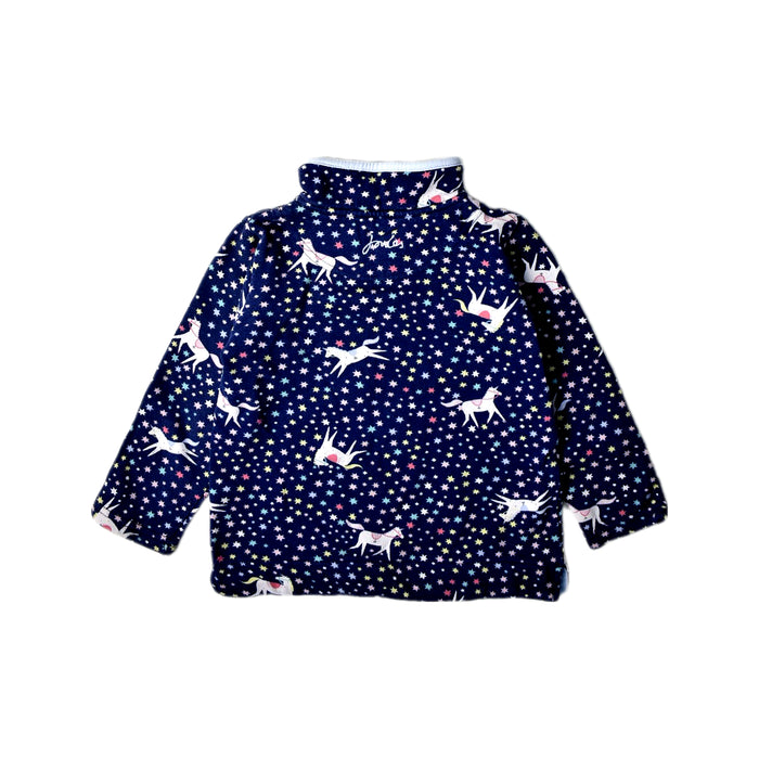 A Navy Zippered Sweatshirts from Joules in size 4T for girl. (Back View)