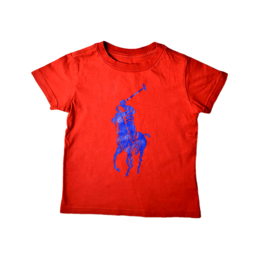 A Red Short Sleeve T Shirts from Polo Ralph Lauren in size 2T for boy. (Front View)