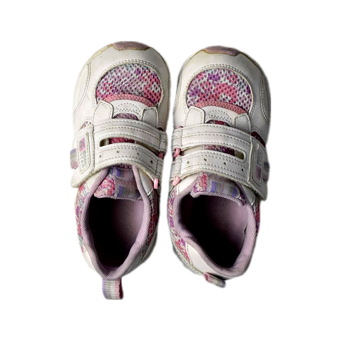 A White Sneakers from Moonstar in size 5T for girl. (Back View)
