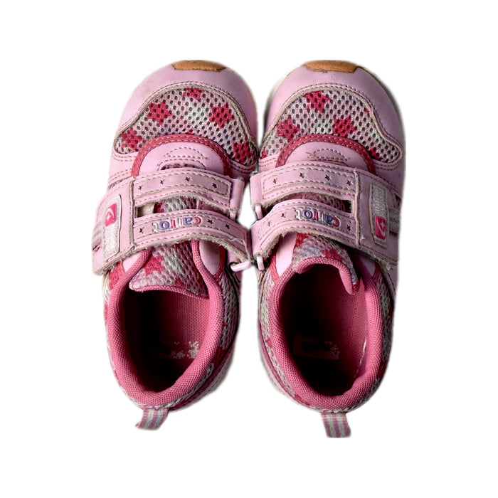 A Pink Sneakers from Moonstar in size 4T for girl. (Back View)