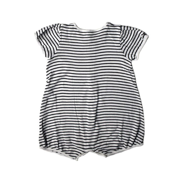 A White Short Sleeve Rompers from Petit Bateau in size 12-18M for girl. (Back View)