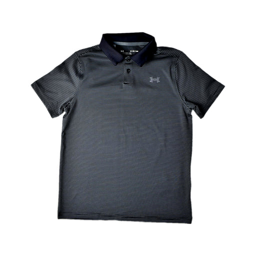 A Grey Short Sleeve Polos from Under Armour in size 10Y for boy. (Front View)
