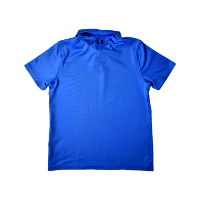 A Blue Short Sleeve Polos from Under Armour in size 10Y for boy. (Back View)