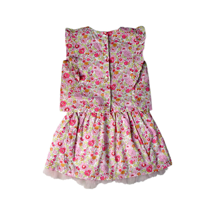 A Pink Skirt Sets from Elizabeth Little in size 6T for girl. (Back View)