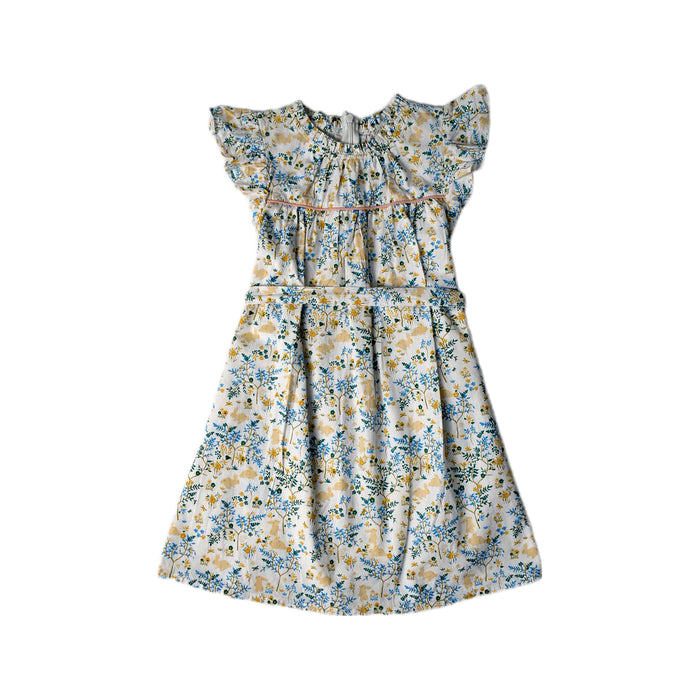 A Multicolour Short Sleeve Dresses from Le Petit Society in size 5T for girl. (Front View)