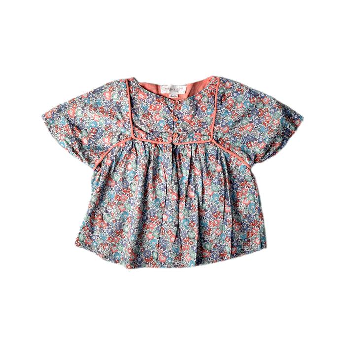 A Multicolour Short Sleeve Tops from Chateau de Sable in size 4T for girl. (Front View)