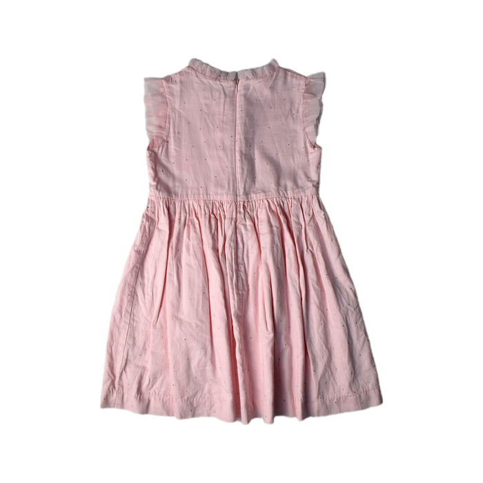 A Pink Sleeveless Dresses from Chateau de Sable in size 6T for girl. (Back View)