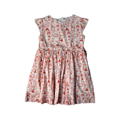 A Red Sleeveless Dresses from Chateau de Sable in size 6T for girl. (Front View)