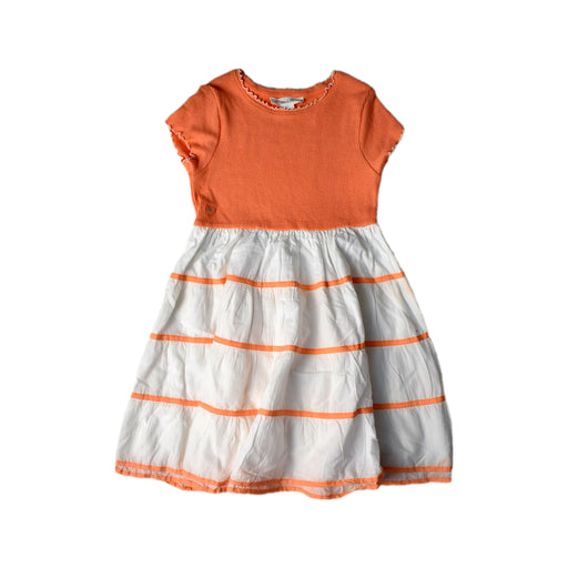 A Orange Short Sleeve Dresses from Chateau de Sable in size 6T for girl. (Front View)