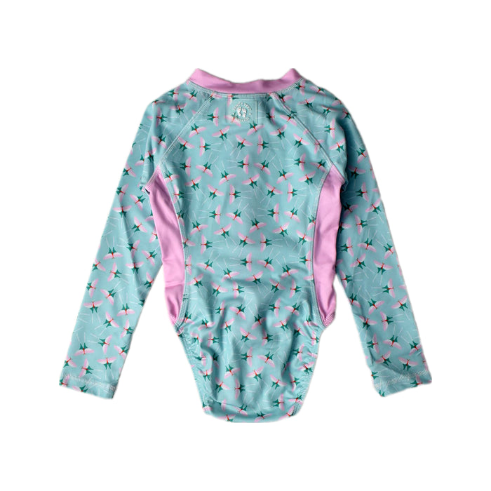 A Blue Rash Guards from Sandy Feet Australia in size 4T for girl. (Back View)