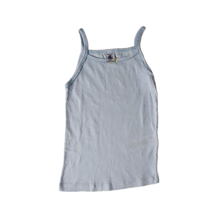 A White Sleeveless Tops from Petit Bateau in size 6T for girl. (Front View)