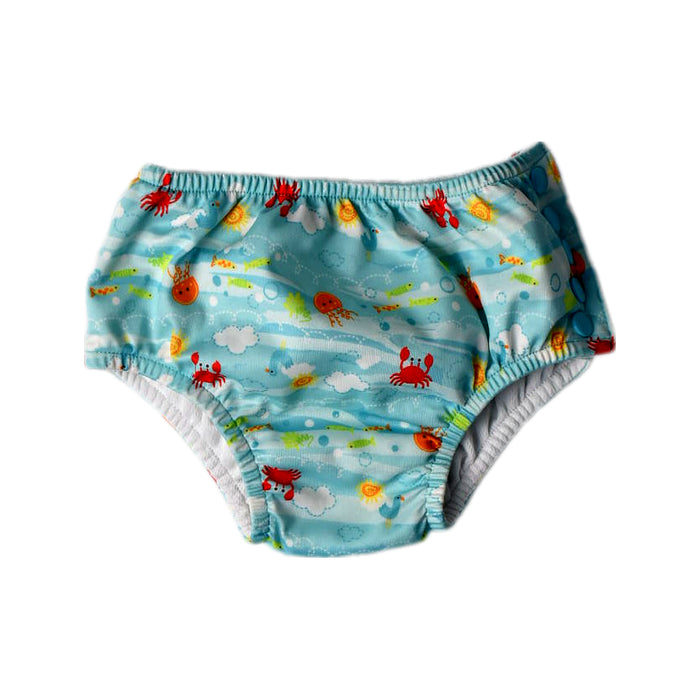 A Blue Swim Diapers from i play in size 3T for neutral. (Front View)