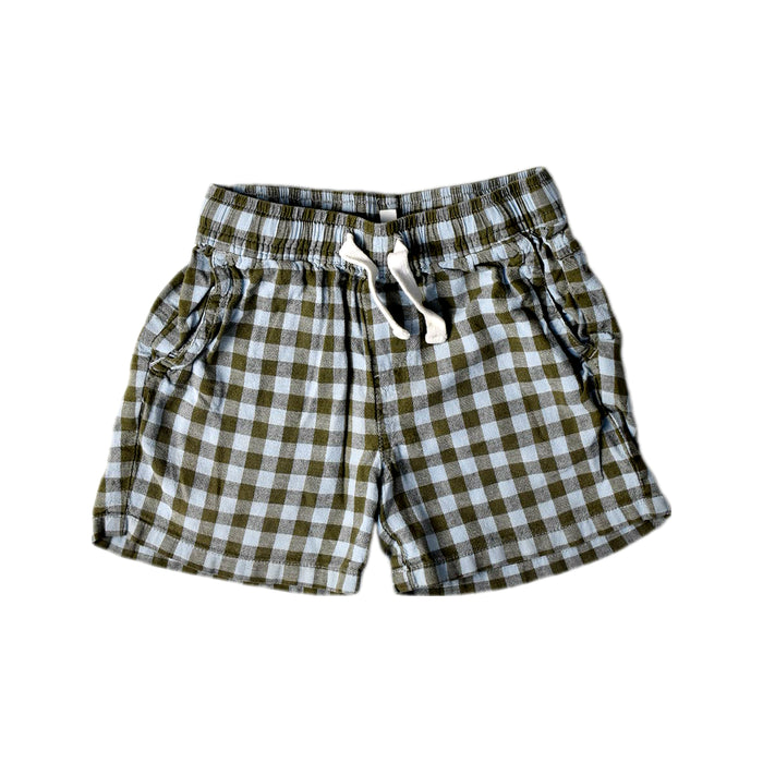 A Green Shorts from Seed in size 4T for boy. (Front View)
