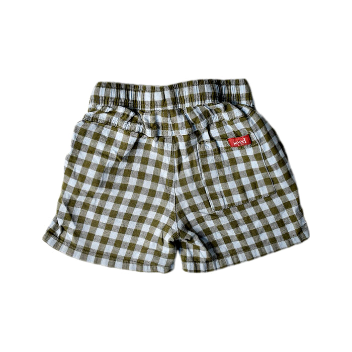 A Green Shorts from Seed in size 4T for boy. (Back View)