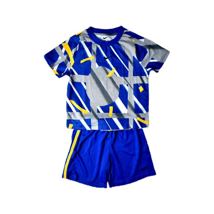 A Blue Shorts Sets from Nike in size 3T for boy. (Front View)
