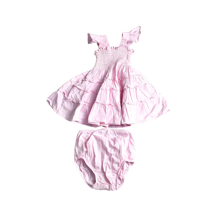 A Pink Dress Sets from Hill House in size 12-18M for girl. (Front View)