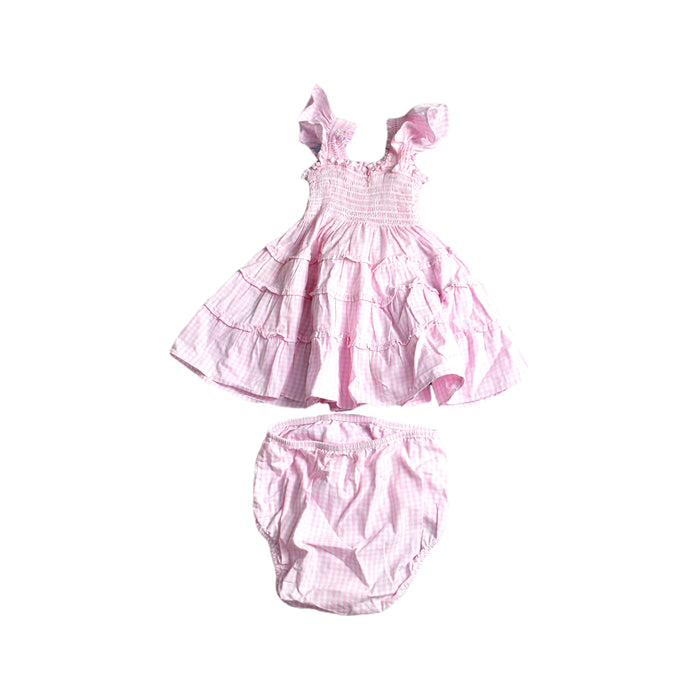A Pink Dress Sets from Hill House in size 12-18M for girl. (Back View)