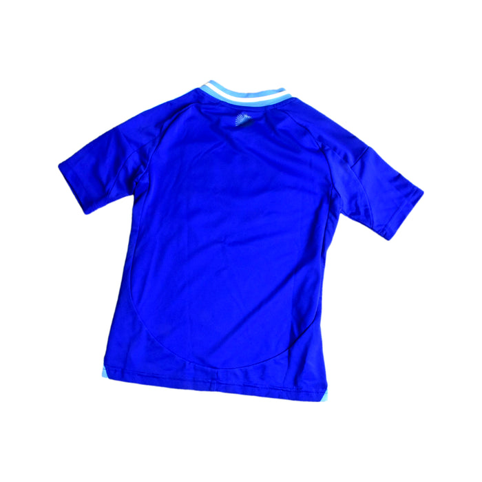 A Blue Short Sleeve T Shirts from Adidas in size 7Y for neutral. (Back View)