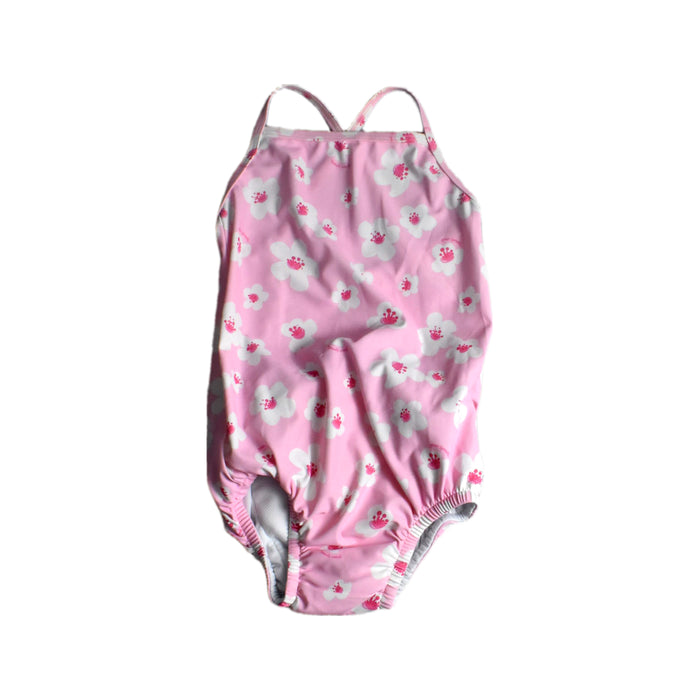 A Pink Swimsuits from Green Sprouts in size 4T for girl. (Front View)