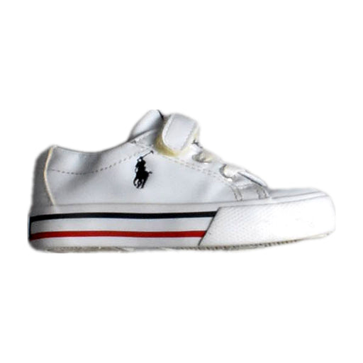 A White Sneakers from Polo Ralph Lauren in size 12-18M for girl. (Front View)