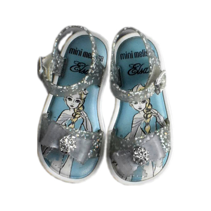 A Blue Sandals from Mini Melissa in size 18-24M for girl. (Back View)