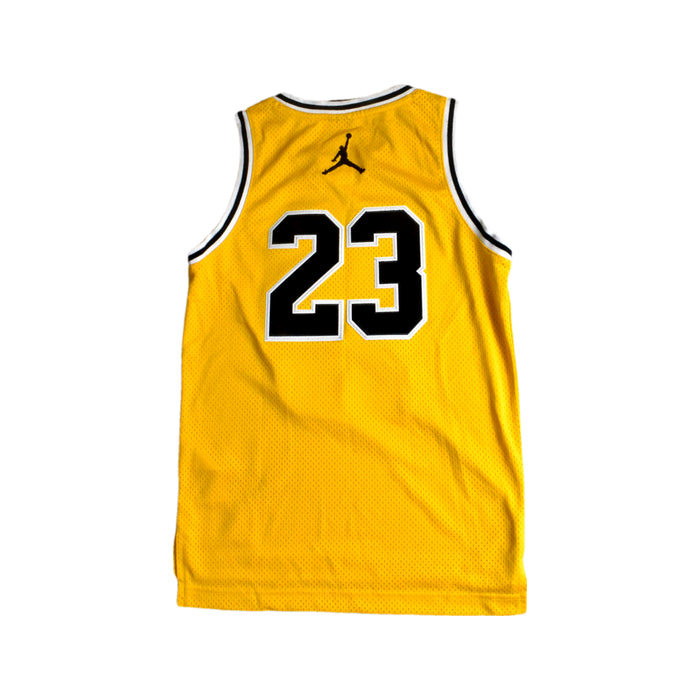 A Yellow Active Tops from Air Jordan in size 8Y for boy. (Back View)