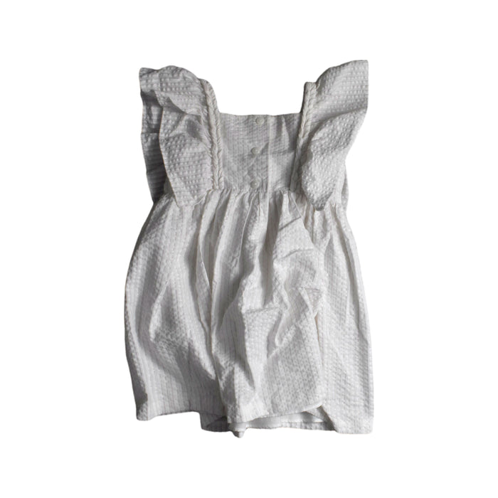 A White Sleeveless Dresses from Bonnie Jean in size 2T for girl. (Back View)