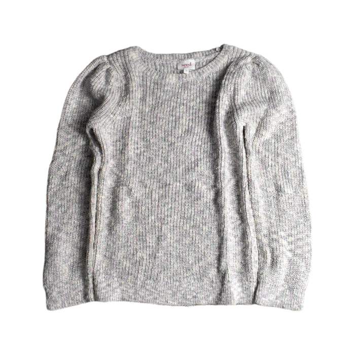 A Grey Knit Sweaters from Seed in size 8Y for girl. (Front View)