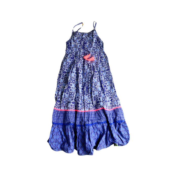 A Blue Sleeveless Dresses from Monsoon in size 9Y for girl. (Front View)
