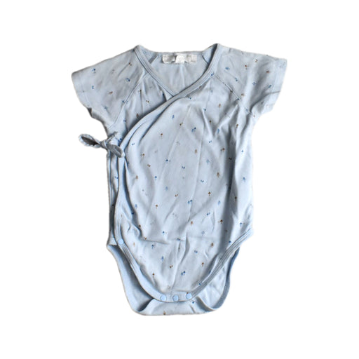 A Blue Short Sleeve Bodysuits from Château de Sable in size 6-12M for neutral. (Front View)