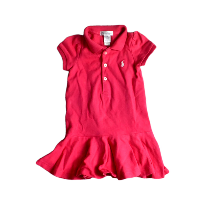 A Pink Short Sleeve Dresses from Ralph Lauren in size 3-6M for girl. (Front View)
